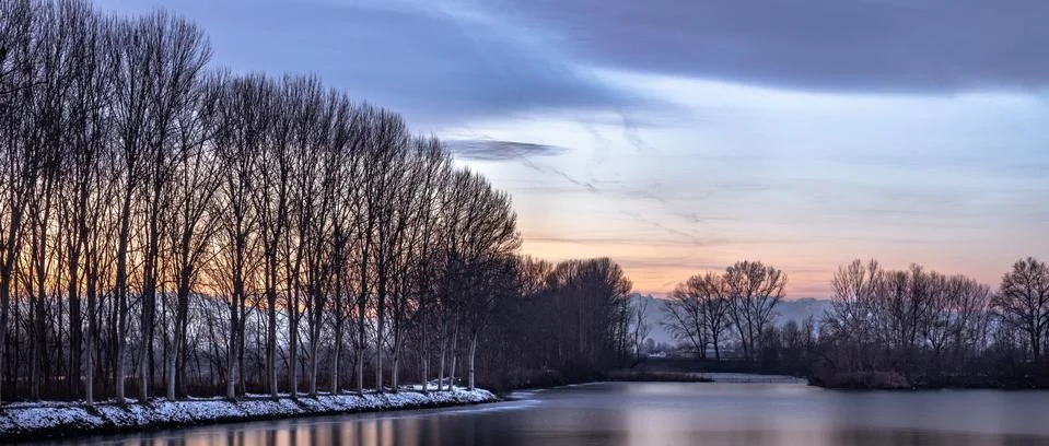 Winter po river Foto stock