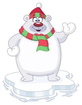 Winter polar bear Stock Illustration
