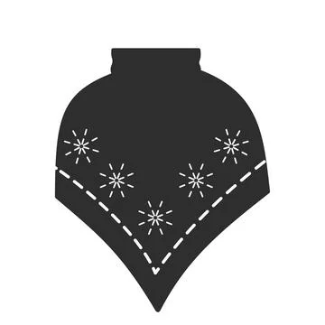 Winter Poncho with Snowflake Pattern Minimalistic silhouette clothes Icon Illustrazione stock