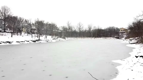 Winter Pond Stock Footage 160063011