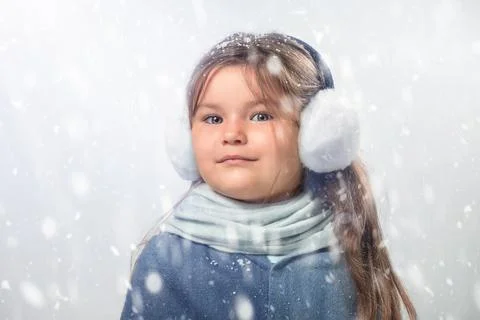 Winter portrait of the child Stock Photos