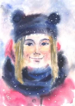 Winter portrait Stock-Illustration