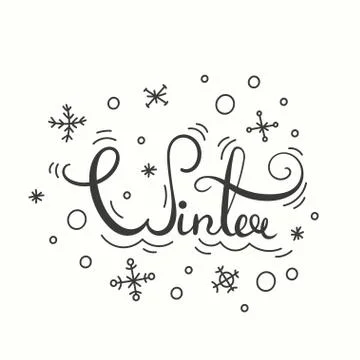 Winter Poster with Lettering Stock Illustration