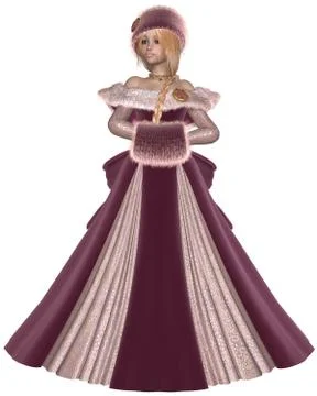 Winter Princess in Pink Stock Illustration