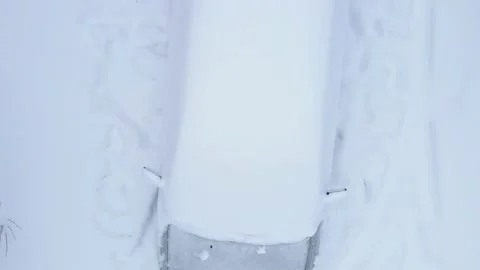 Winter problem: Car covered in snow parked in snow Stock Footage 163751000