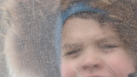 Winter problems of car drivers. Machine, covered with snow Stock Footage 146111417