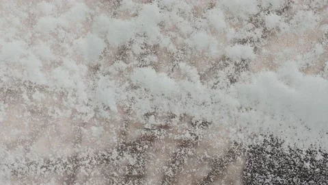 Winter problems of car drivers. Machine, covered with snow Stock Footage 146111438