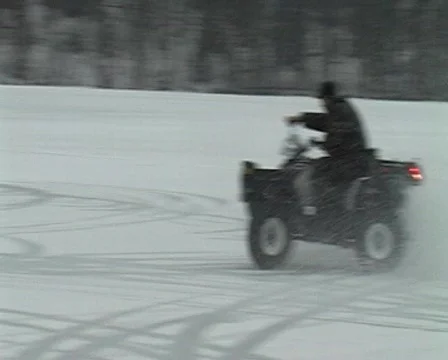 Winter quad bike  Stock Footage 142343