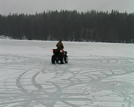 Winter quad bike  Stock Footage 142355