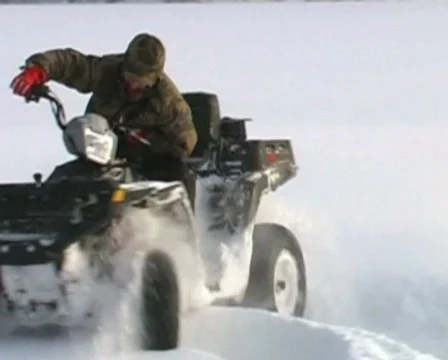 Winter quad bike Stock Footage 293448