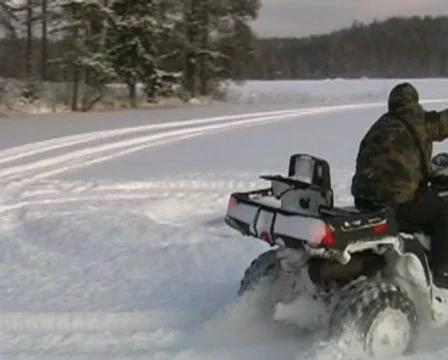 Winter quad bike Stock Footage 293451