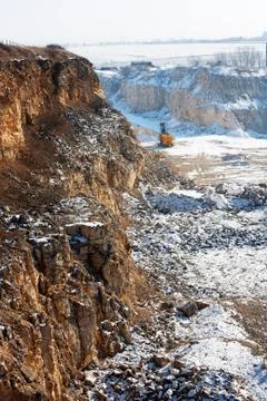 Winter quarry Stock Photos