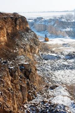 Winter quarry Stock Photos