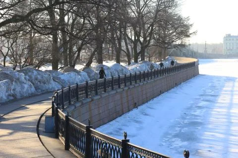 Winter quay Stock Photos