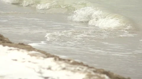Winter quay. Slow motion. Black sea. Stock Footage 52402203