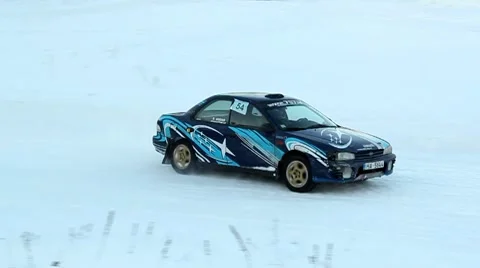 Winter race track DNxHD Stock Footage 10737110