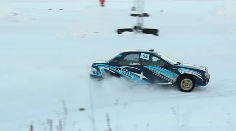 Winter race track ProRes Stock Footage 10720216