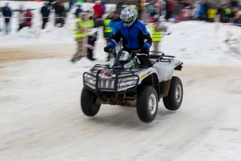 Winter racing ATV Stock Photos