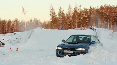Winter racing out of trajectory ProRes Stock Footage 10720239