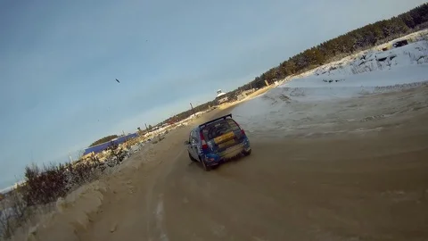 Winter racing rally Stock Footage 86172147