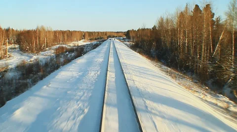 Winter Railroad Video stock 37152572