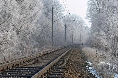 Winter railroad Foto stock