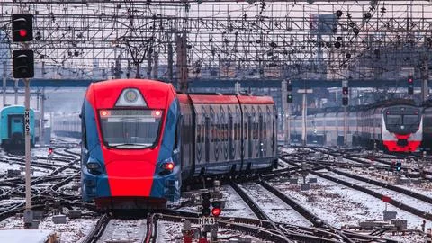 Winter Railway Junction Stock Photos