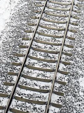 Winter railway Stock Photos
