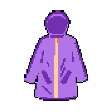 Winter rain jacket pixel art vector illustration Stock Illustration