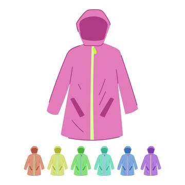 Winter rain jacket vector cartoon graphic Stock Illustration