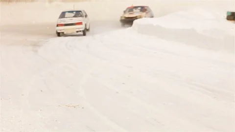 Winter rally racing. Video stock 72500942