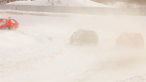 Winter rally racing. Video stock 72500998