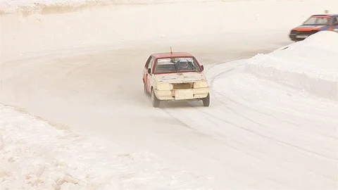 Winter rally racing. Video stock 72501044