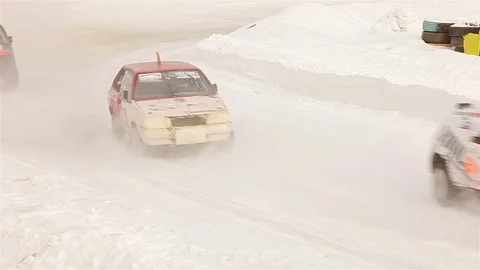 Winter rally racing. Video stock 72501062