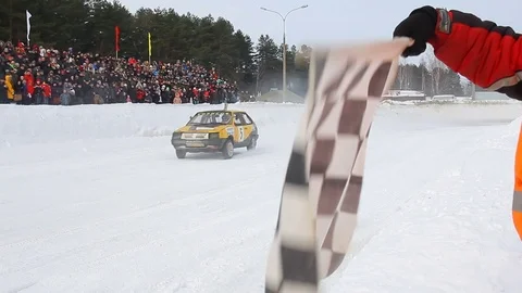 Winter rally racing. Stock Footage 72501173