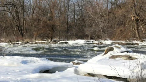 Winter Rapids Stock Footage 648934