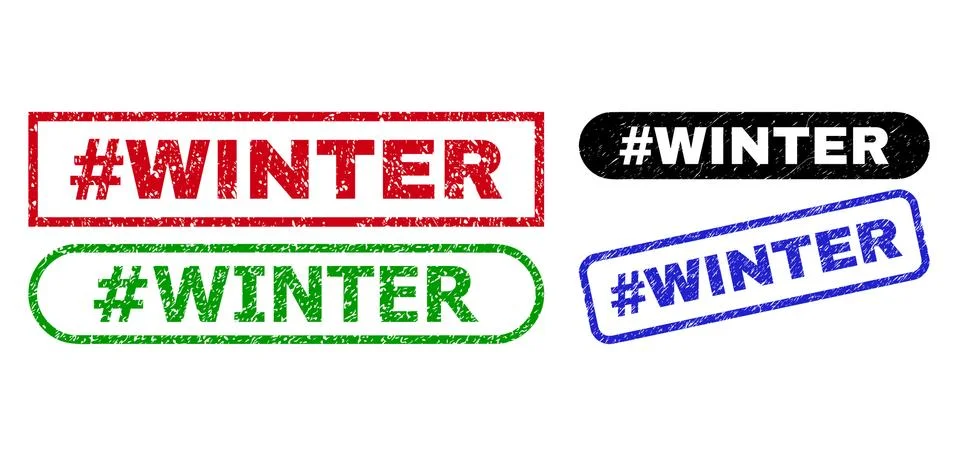 #WINTER Rectangle Watermarks with Corroded Surface Stock Illustration