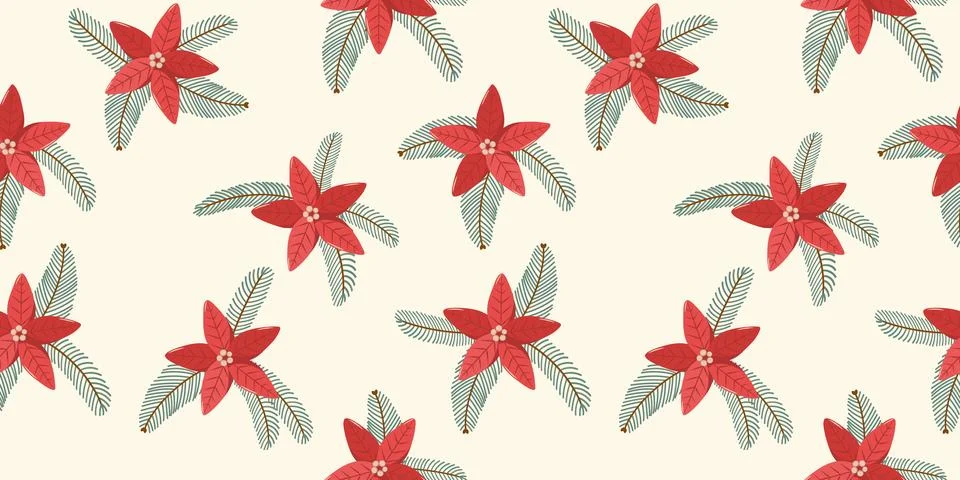 Winter rectangular seamless pattern on white background Illustrazione stock