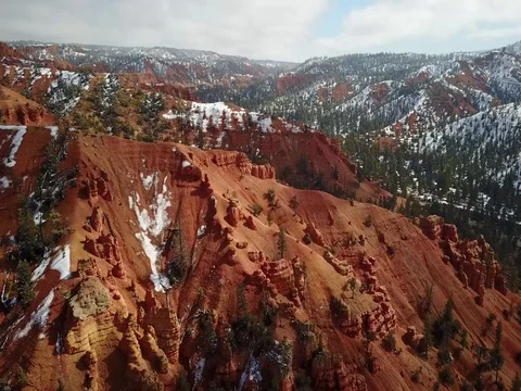 Winter Red Rocks in Bryce National Park, Utah Stock Footage 73685259