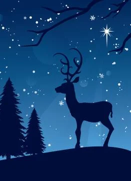 Winter reindeer Stock Illustration