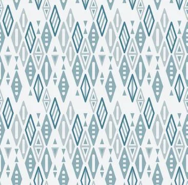 Winter rhombus seamless pattern. Blue pastel vector illustration Stock Illustration