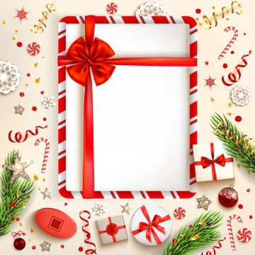 Winter ribbon card 스톡 일러스트