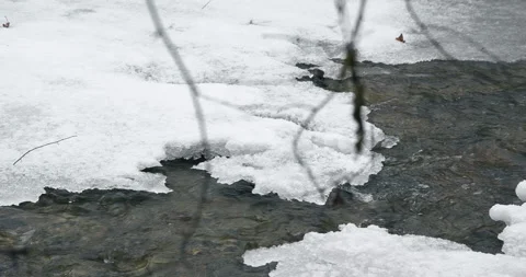The Winter River #1,  Close Up Stock Footage 135815895