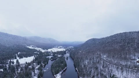 Winter river depth view Stock Footage 321101655