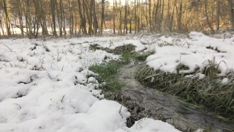 Winter river flow landscape Stock Footage 121401250