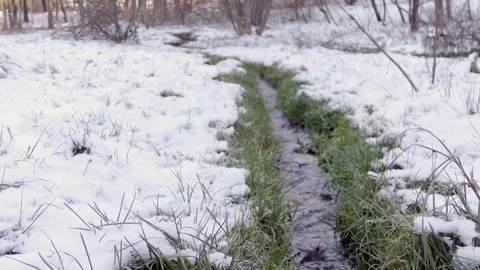 Winter river flow landscape Stock Footage 121401879