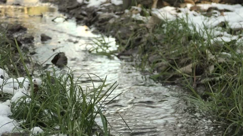 Winter river flow landscape Stock Footage 121401881
