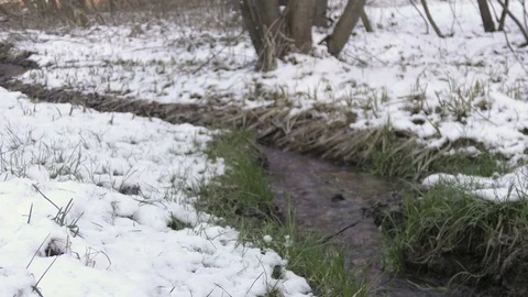 Winter river flow landscape Stock Footage 121402139