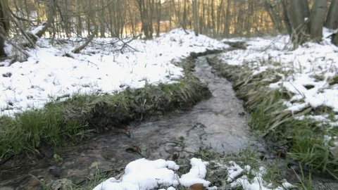 Winter river flow landscape Stock Footage 121402326