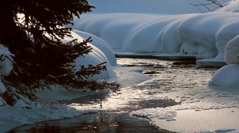 Winter River Stock Footage 7742726
